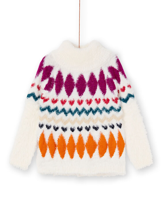 Pull col montant en maille plume et jacquard KALUPULL / 20W901P1PUL001